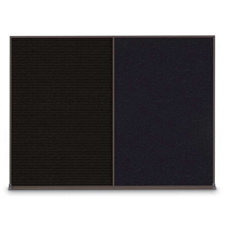 United Visual Products Triple Door Radius Corkboard, 72"X36", G UV8005-GOLD-BLACK